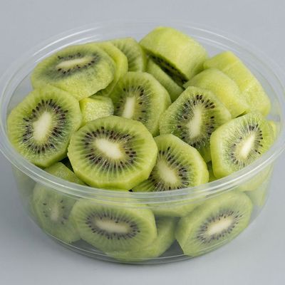 Box of cut kiwi