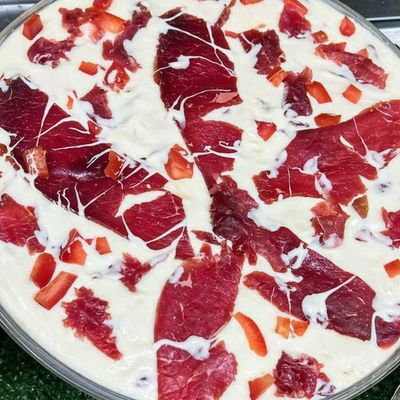 A quarter of Kiri with pastrami