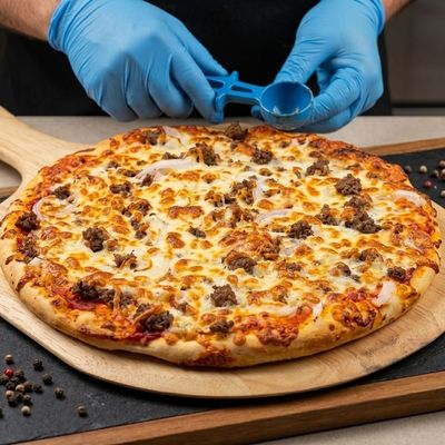 Minced meat pizza