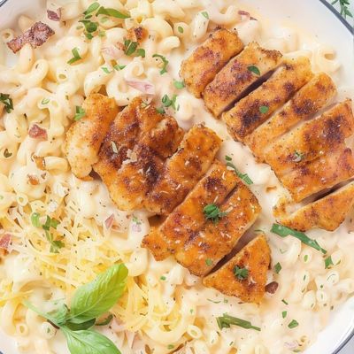 Crispy Chicken Mac N Cheese