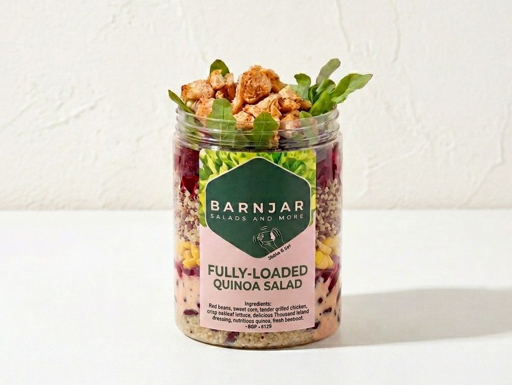 Foul-loaded salad jar