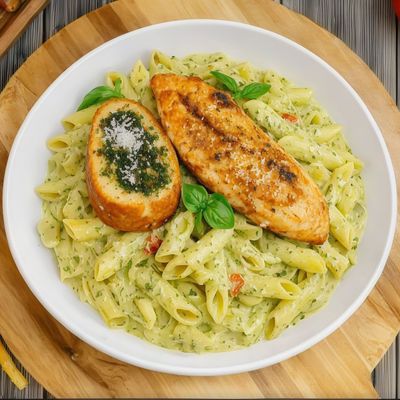 Fasting Chicken Pesto Pasta