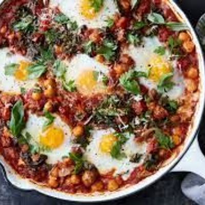 Beans with eggs
