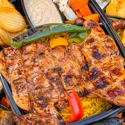 Half Chicken Grilled On Charcoal