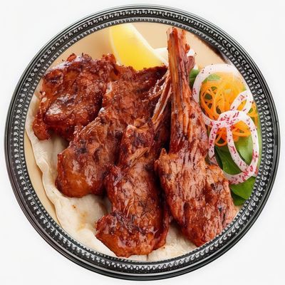 Charcoal-Grilled Barqi Lamb Ribs