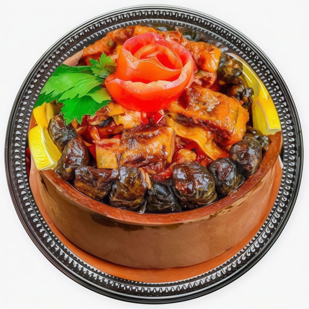 Vine Leaves Mahshi with Meat Casserole