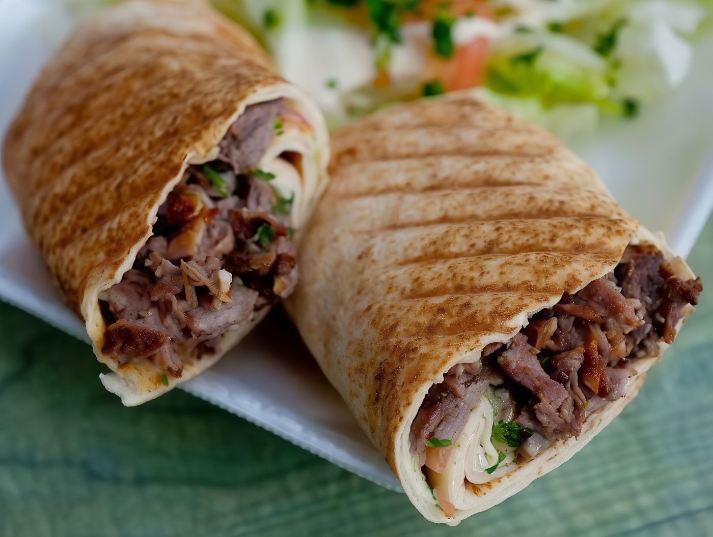 Meat Shawerma Lebanese Bread