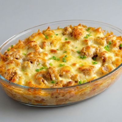 Mixed Cheese And Crispy Chicken Pieces Pasta