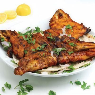 Chicken tikka on charcoal