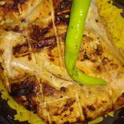 Quarter chicken charcoal-grilled breast + Rice