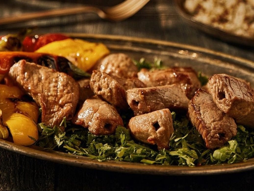 Grilled lamb kebab