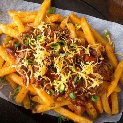 Potatoes with cheese and meat