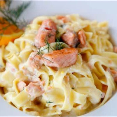 Salmon Creamy Linguine