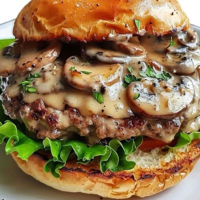 Mushroom blue cheese burger