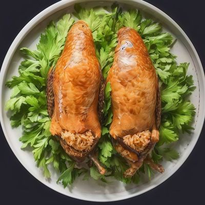 Stuffed pigeon with rice