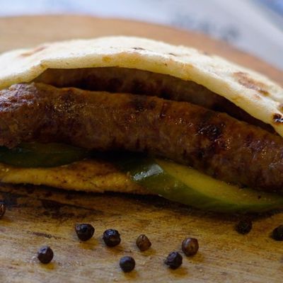 Grilled sausage sandwich
