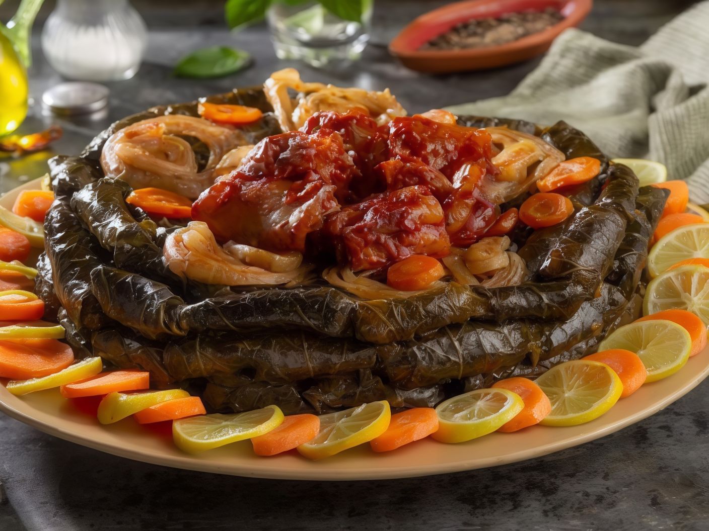 vine leaves casserole with Knuckles