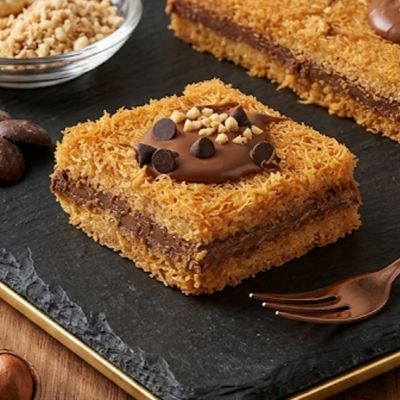 Konafa with hazelnut chocolate