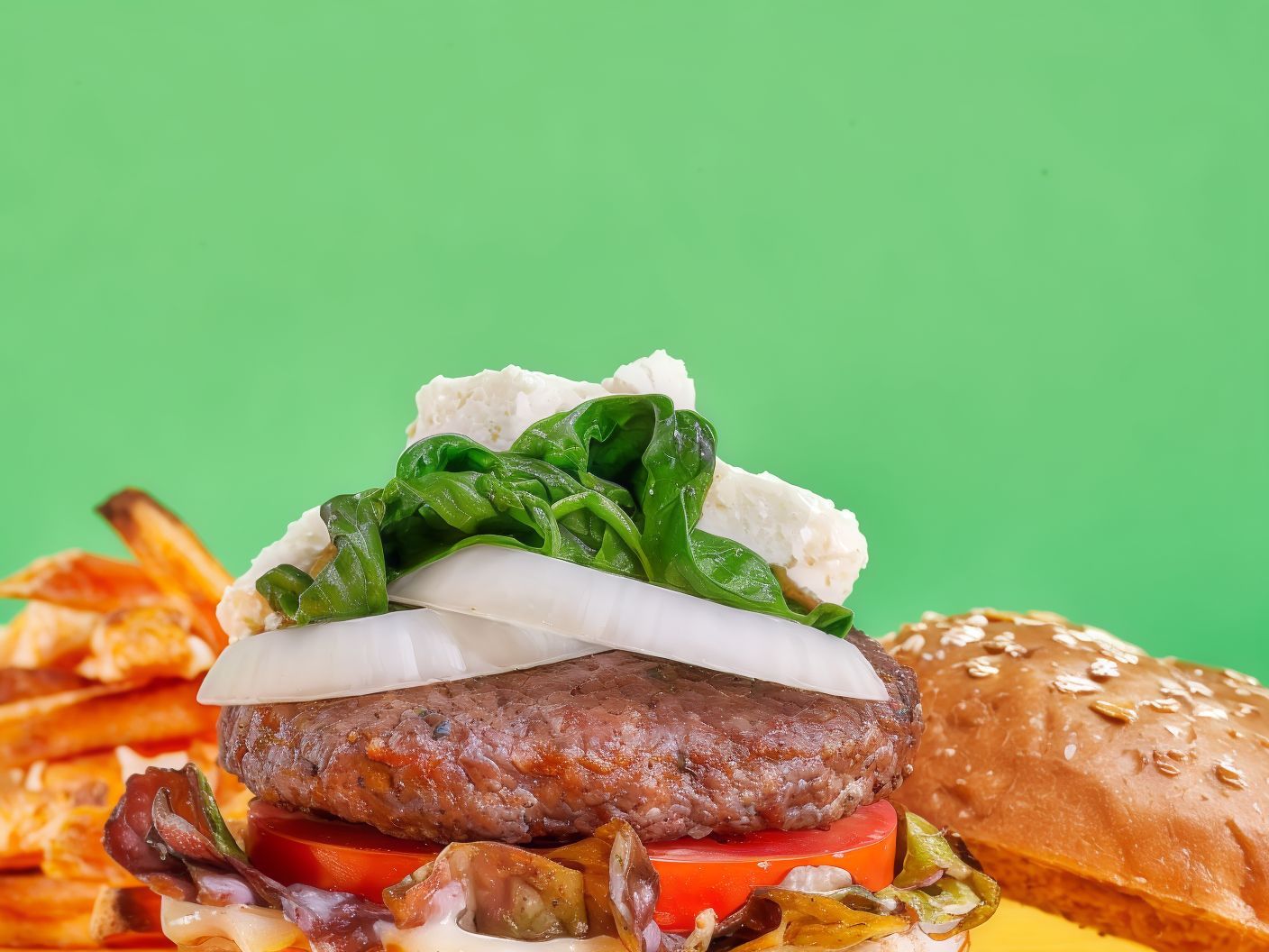 Greek Style Beef Burger Sandwich