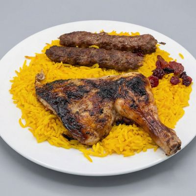 Quarter Chicken with One Eighth Kofta with Rice