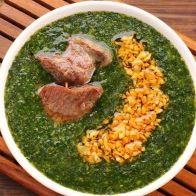 Molokhia casserole with meat