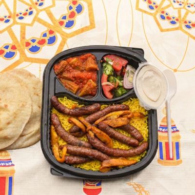 Grilled sausage meal