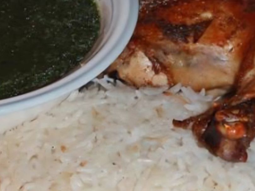Molokhia With A Quarter Of A Chicken And A Thigh