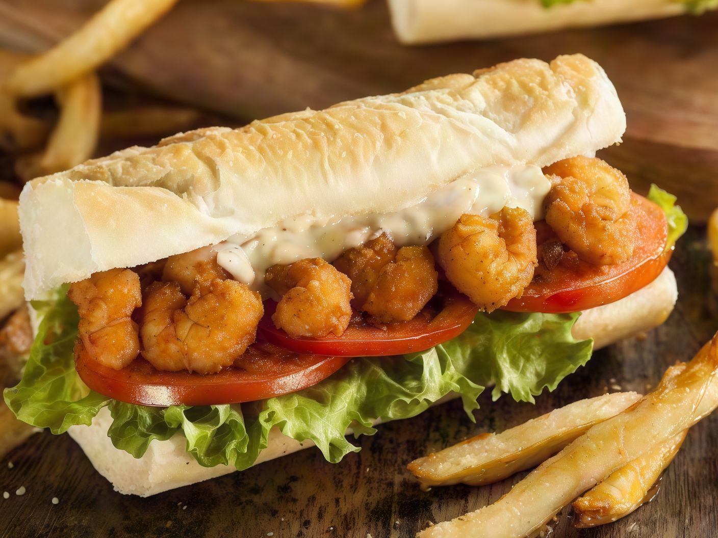 Fried Crispy Shrimp Sandwich