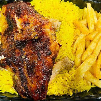 Double grilled chicken thigh meal