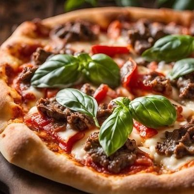 Beef Red Pepper Pizza