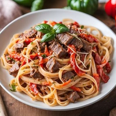 Beef Red Pepper Pasta