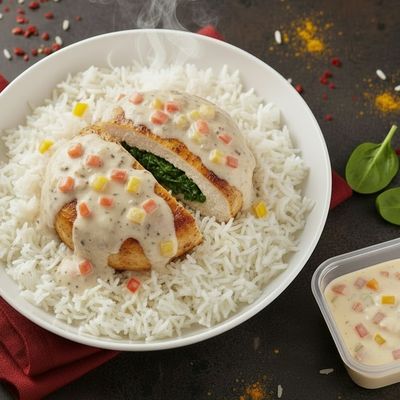 Chicken Stuffed Spinach & Rice
