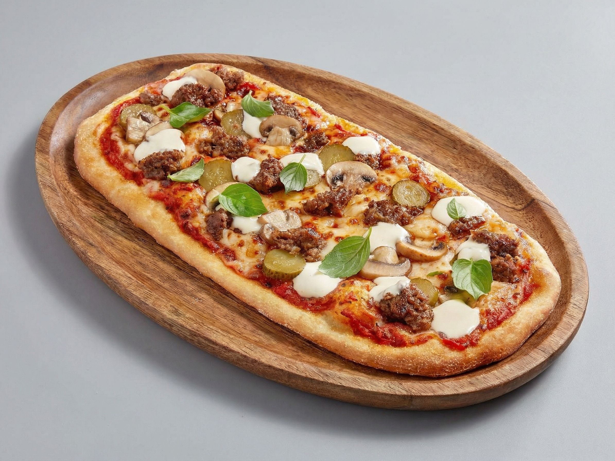 Smoky Cheese Burger Pizza