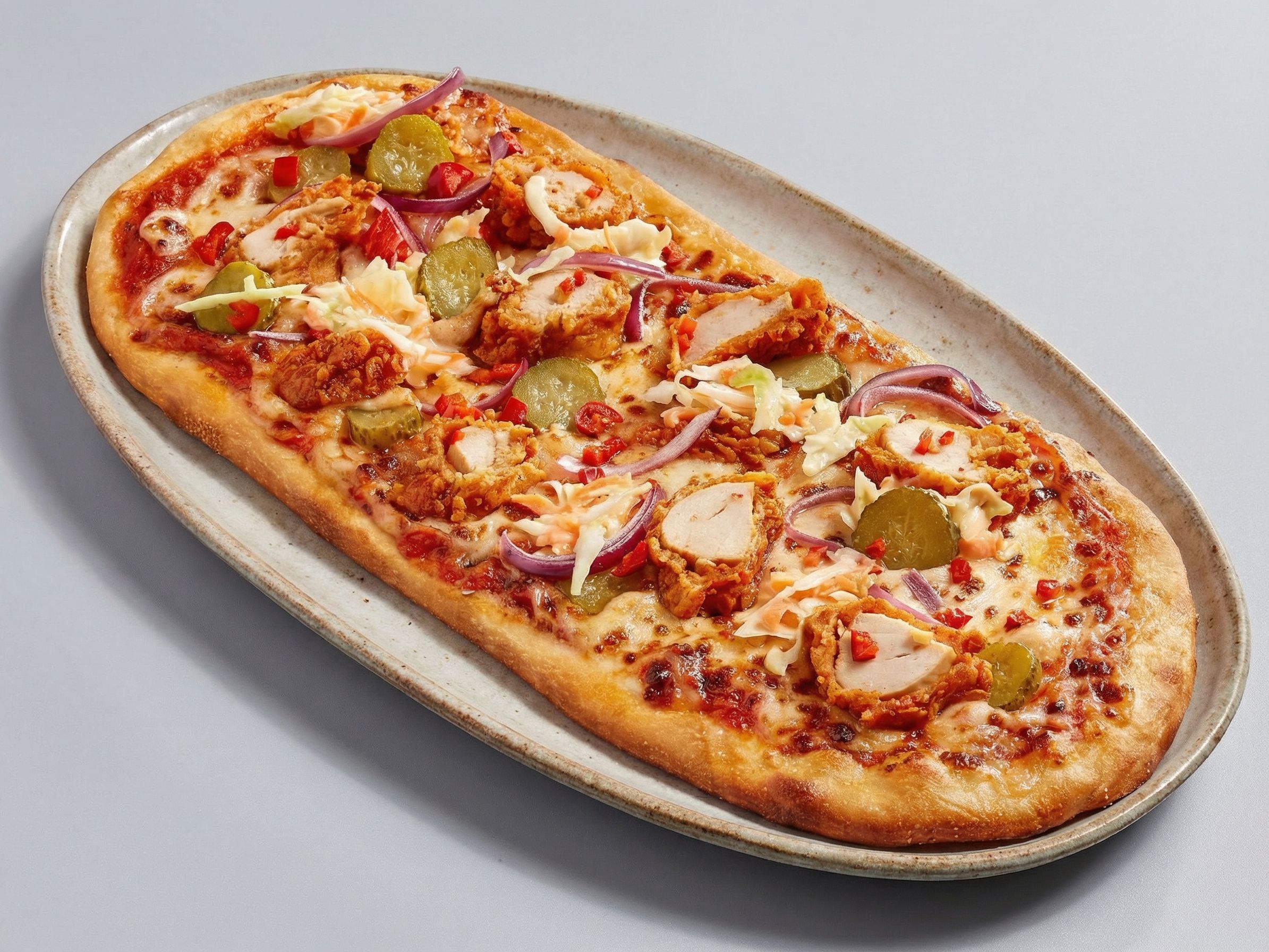 Buffalo Chicken Pizza & Caesar Salad