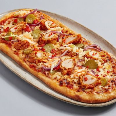Buffalo Chicken Pizza & Caesar Salad