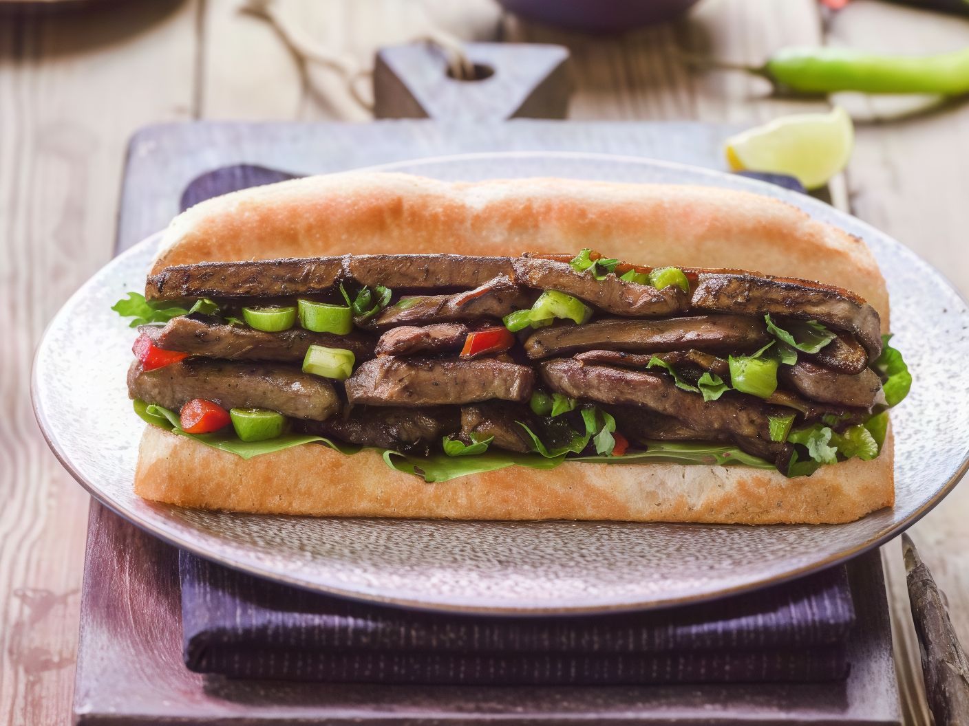 Grilled liver sandwich