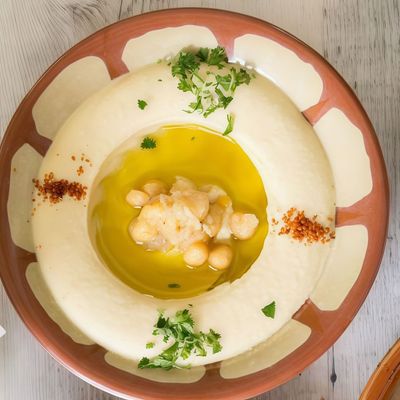 حمص حب مع طحينة
