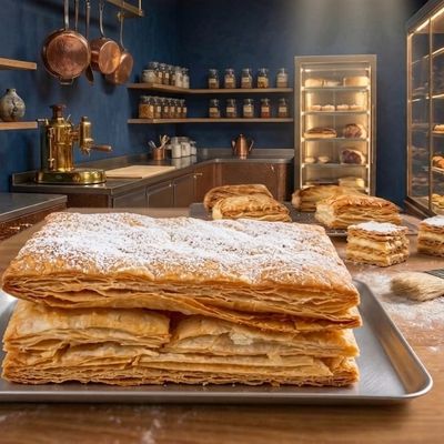 Fresh mille-feuille weighing half a kilo