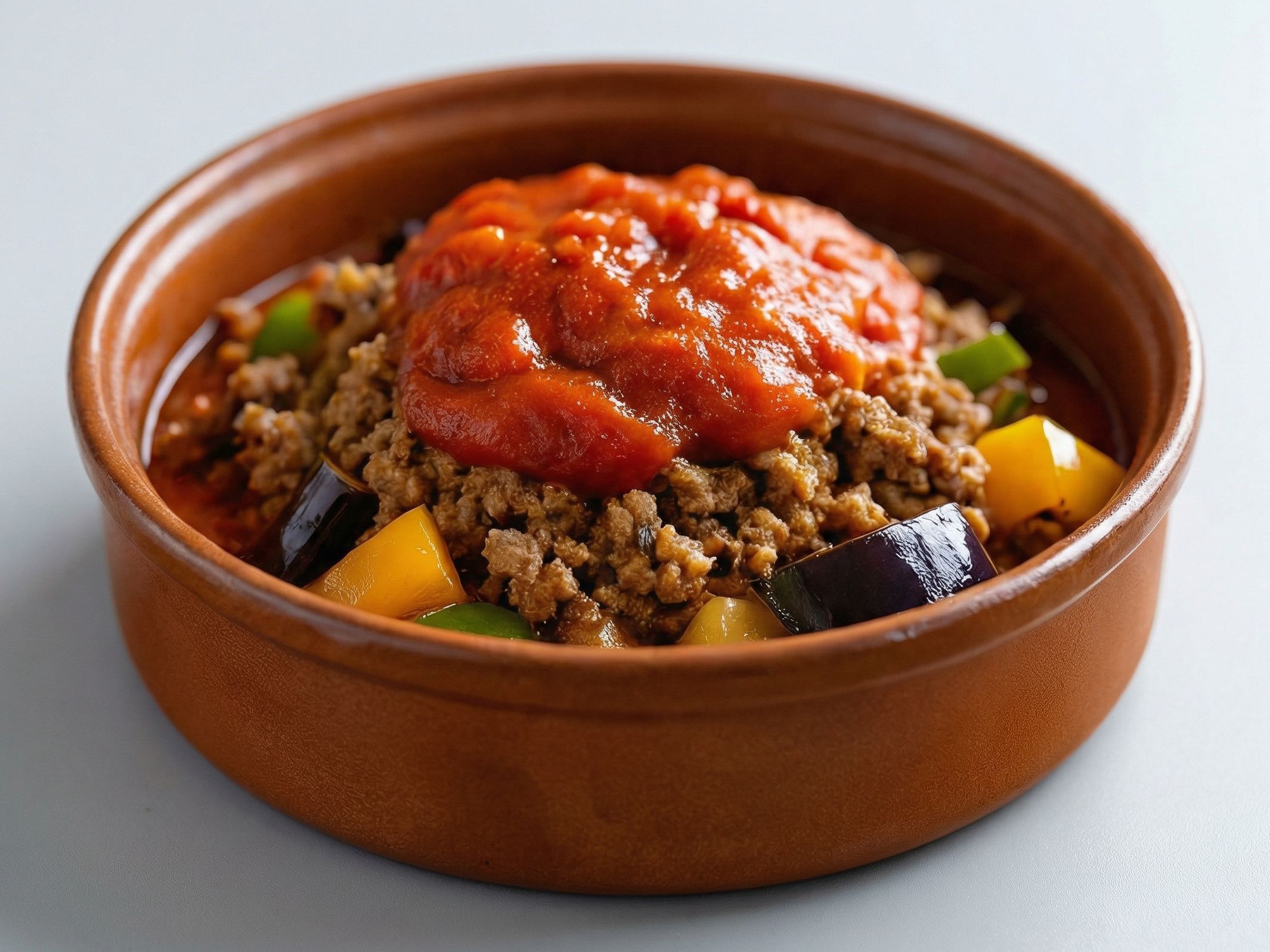 Moussaka casserole with minced meat