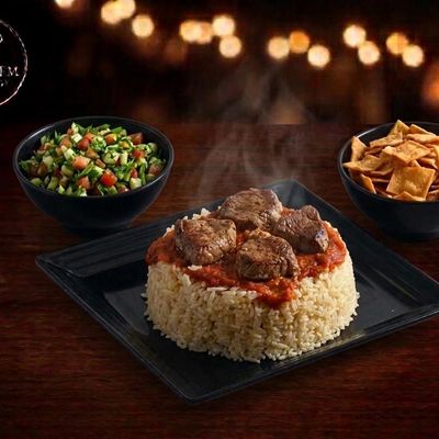 Fatta with meat