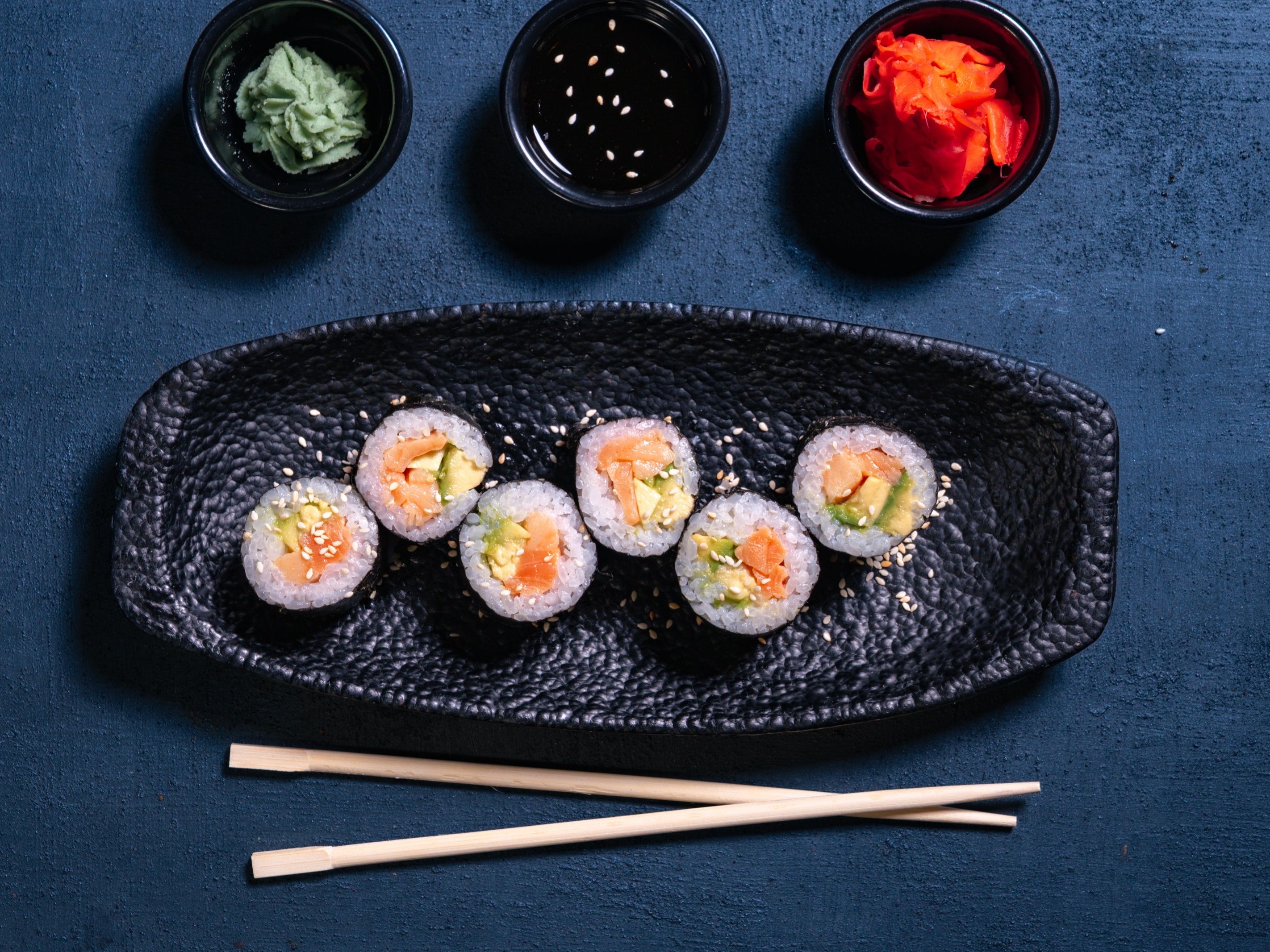Salmon with Avocado Maki