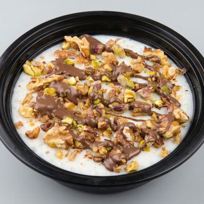 Rice Pudding with Nuts Hazelnuts and Almonds