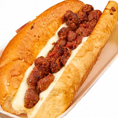 Sausage and Kiri Cheese Sandwich