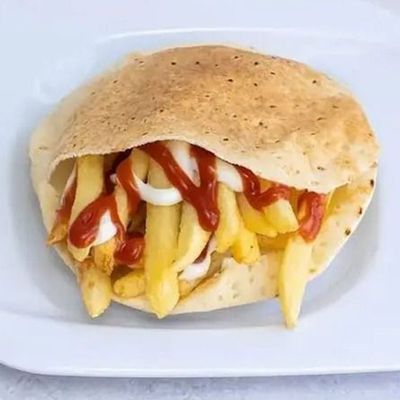 Potato Finger with Ketchup and Mayonnaise Sandwich