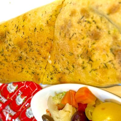 Kiri and Pastrami Calzone