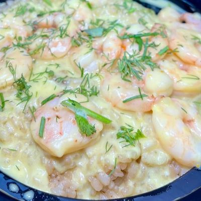 Rice With Shrimp With Butterfly Sauce