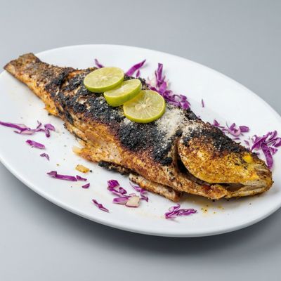 Grilled mullet fish with bran, 700 grams