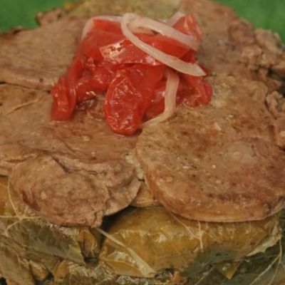 vine Leaves Casserole with Meat