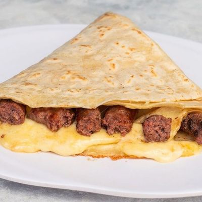 Sausage cheese mix crepe
