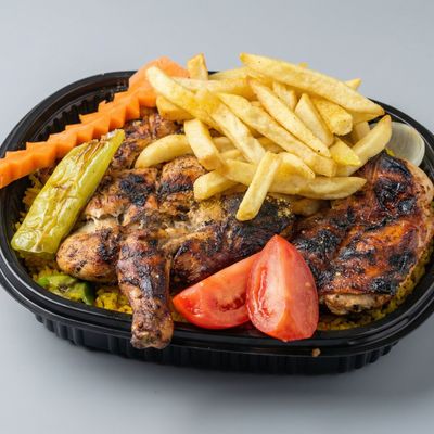 Half Charcoal Grilled Chicken, Syrian Style